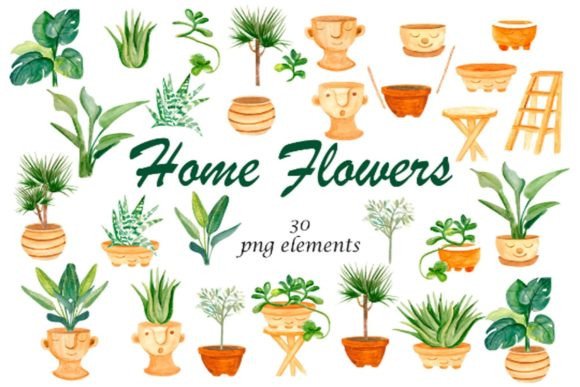 Download House Plants, Boho Home Decor Watercolor - Boho home Collection