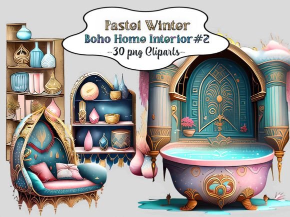 Download Pastel Winter Boho Home Interior #2 - Boho home Collection