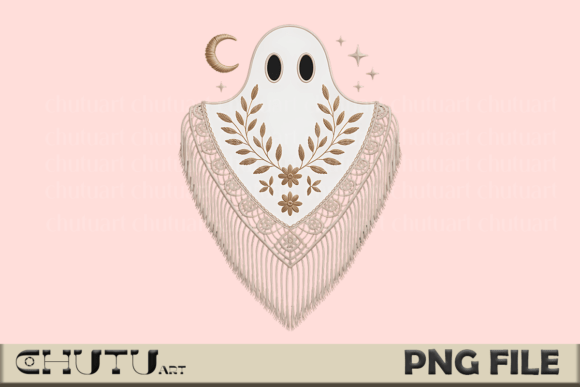 Download Neutral Boho Ghost PNG - Cozy Spirit Art - Neutral Collection