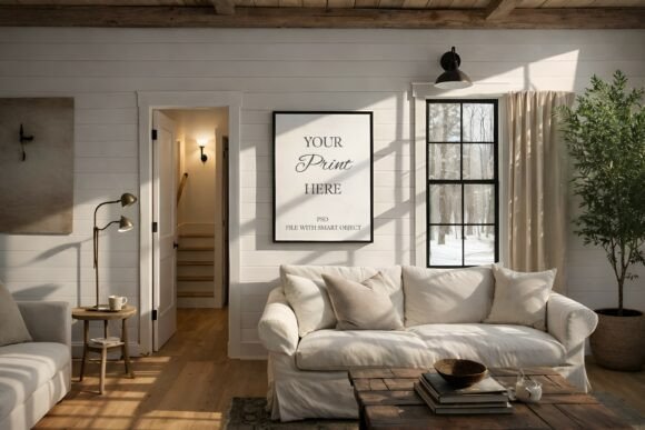 Download Modern Farmhouse Living Room Art Mockup - Modern Collection